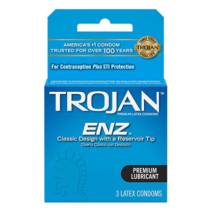 TROJAN-ENZ LUBRICATED LATEX CONDOMS 3ct - 18ct