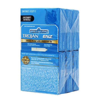 TROJAN-ENZ LUBRICATED LATEX CONDOMS 3ct - 18ct