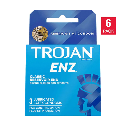 TROJAN-ENZ LUBRICATED LATEX CONDOMS 3ct - 18ct